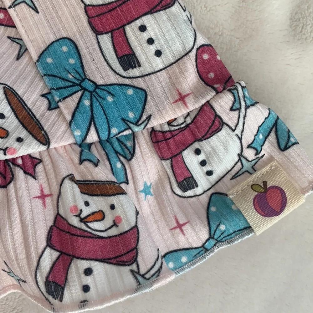 NWT Cheeky Plum Cup of Cheer Elara Knit Dress Snowmen 4T (mislabeled tag)